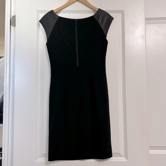 NWOT Rudsak leather shoulder black stretchy shift dress - Picture 3 of 5